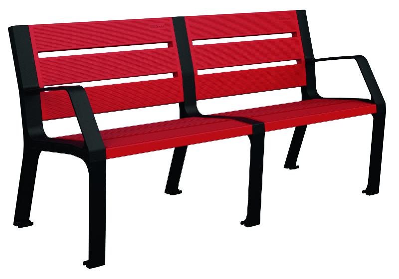 Banc Modo en plastique éco - 100% recyclable - 1,65m - 3 couleurs disponibles - Fixation au sol_0
