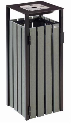 Corbeille publique Lizant - 110L avec cendrier recyclé - RCLIZ110CEND_0