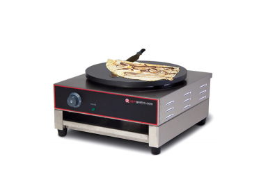 Crêpière 40cm - Plaque en acier inoxydable, régulation manuelle et accessoires inclus - Réf. K401_0