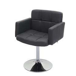 Décoshop26 - Chaise de salle à manger fauteuil lounge pivotant en synthétique gris pied chromé 04_0002388 - gris 3000277432693_0