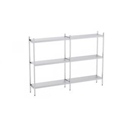 Distform Rayonnage en Acier Inoxydable Linéaires 2090 à 2990 mm 3 Niv P500 Acier inoxydable 2490x500x500x1800mm - 651637493712_0