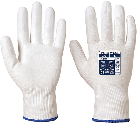 Gant blanc small A620W6RS - Résistance coupure niveau B - Enduction PU - Jauge 13_0