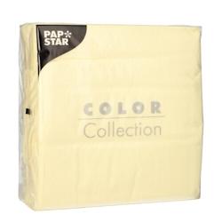 Papstar Serviettes, 1 pli pliage 1/4 33 cm x 33 cm crème - beige papier 4002911864616_0