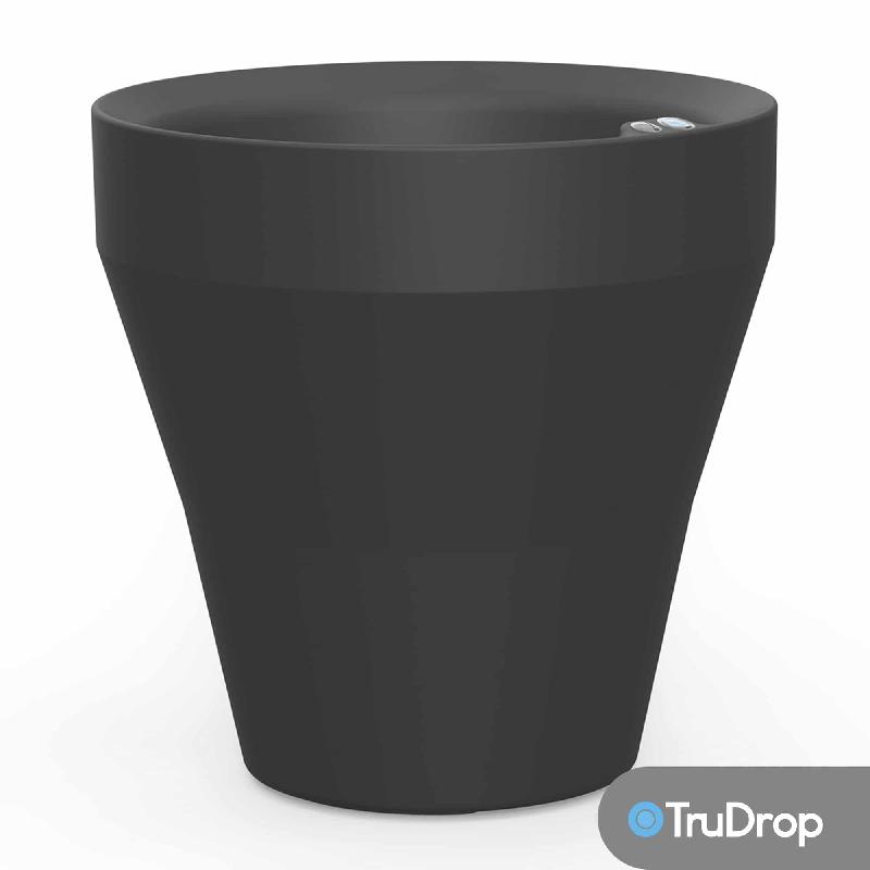 Pot rond noir Rim - 56 cm avec système d'arrosage Trudrop One_0