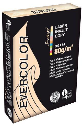 LOT DE 5 - PAPIER A4 COULEUR IVOIRE 80 G CLAIREFONTAINE EVERCOLOR - RAMETTES DE 500 FEUILLES