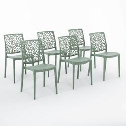 RATTATAN Set 6 Chaises en polypropylène avec fibre de verre empilables pour extérieur et jardin, bar et restaurant, cuisine design moderne - ANNA -_0