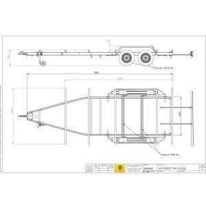 Remorque châssis PTC 3,500 kg - dimensions utiles 6000x2400 mm - Tiny House - 2 essieux ALKO 1800 kg - roues 195R14C_0