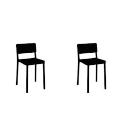 RESOL LISBOA Tabouret Bas Intérieur, Extérieur Set 2 Noir - noir plastique polypropylène 21488_0