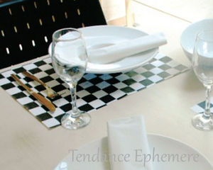 Set de table jetable set de table papier damier noir 31x43cm  ref. Produit : stdamg500_0