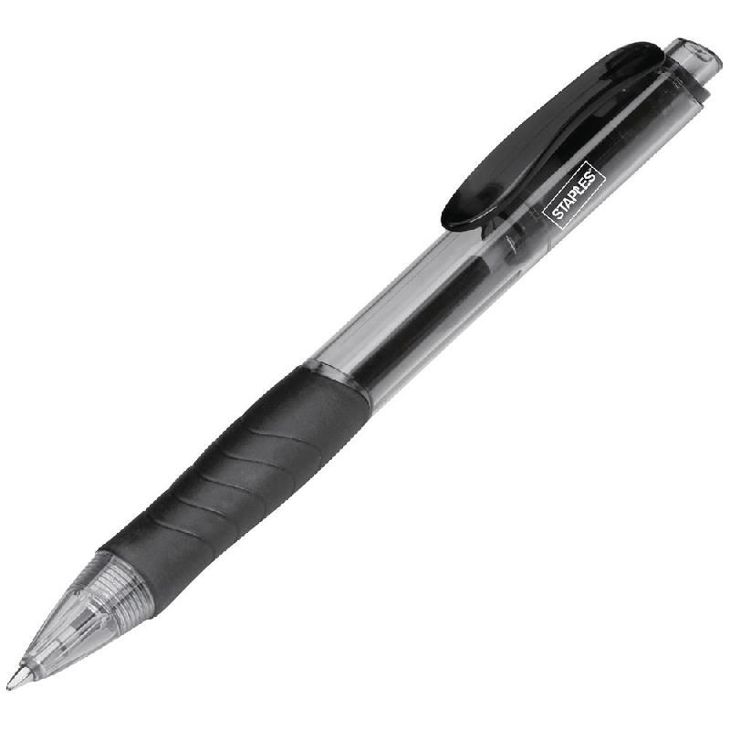 STAPLES STYLO-BILLE ICEBREAKER STAPLES - RÉTRACTABLE - 1 MM - NOIR (PRIX À L'UNITÉ)