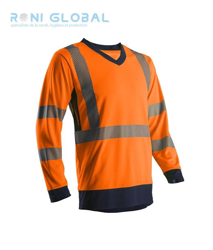 T-shirt de sécurité haute visibilité manches longues - Anti-UV UPF 50+ - Polyester Class 3 - SUNO COVERGUARD_0
