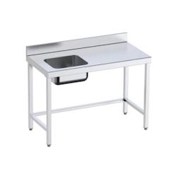 Table inox de préparation avec bac à gauche sur support P 700 mm | Distform-bac A gauche longueur 2800 mm - QCIR7028_0