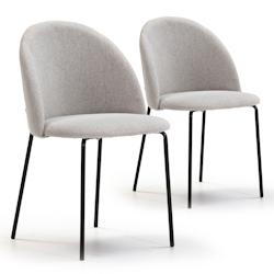 VS Venta-stock Pack 2 chaises Salle à Manger tapissées Kenia Beige, 43 cm x 47cm x 78,5 cm - beige polyester I20041_0