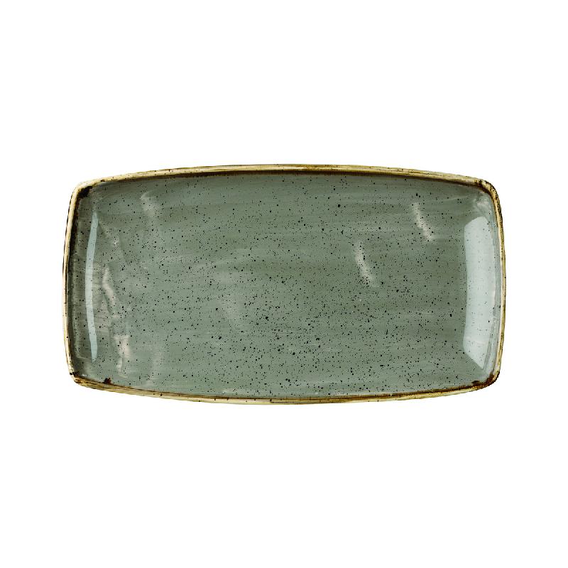 ASSIETTE PLATE RECTANGULAIRE GRIS PORCELAINE 29,5X15 CM STONECAST CHURCHILL