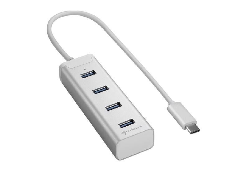 SHARKOON 4 PORT EN ALUMINIUM HUB USB 3.0, TYPE C (NOIR) SANS CONNECTEU_0