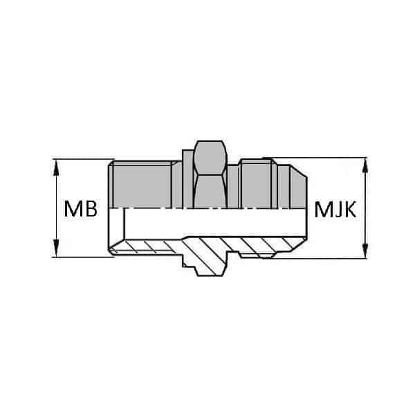 Adaptateur droit mâle BSP pour bague BS x mâle Komatsu® - 3/8' , 16.66 , 18X150_0