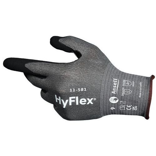 ANSELL 12 GANTS LÉGERS ANTI-COUPURE SUPÉRIEURE EN ISO F HYFLEX 11-581 - ANSELL