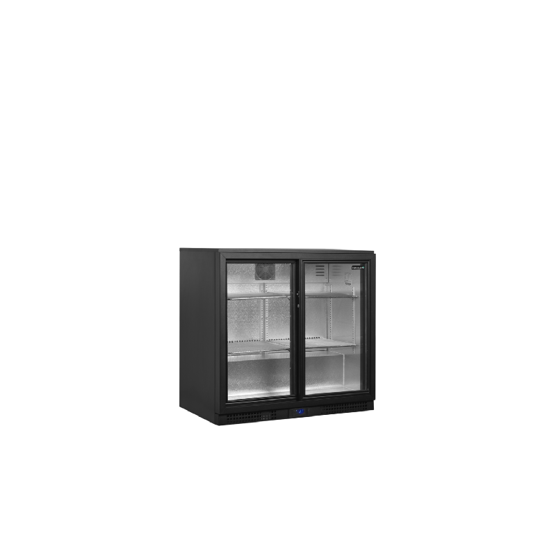 Arrière de bar ventilé 182 Litres 3 niveaux, 2 portes vitrées coulissantes, à poser, noir, 115 W, 220 V - MONO_0