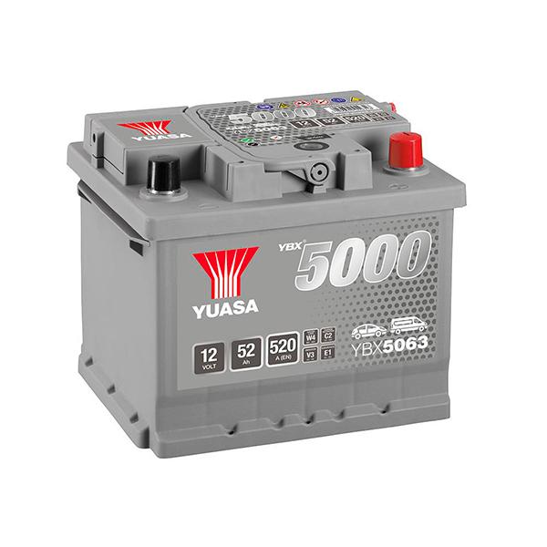 Batterie voiture Yuasa YBX5063 - 12V 52Ah 520A - Premium pour véhicules conventionnels_0