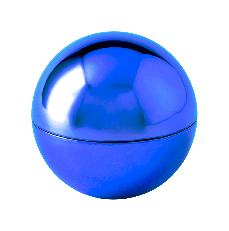 Baume à lèvres - Étui rond métallique - Couleur bleue - Poids 24g_0