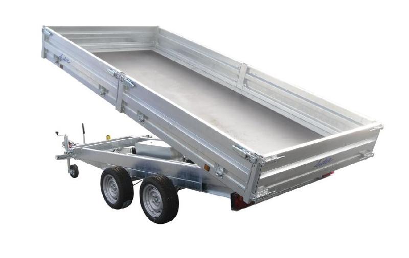 Benne Lider - PTAC 3500 Kg - 2 essieux freinés - Pompe électrique et manuelle - 400 x 190 x H35 cm - Référence PW1.2LUX_0