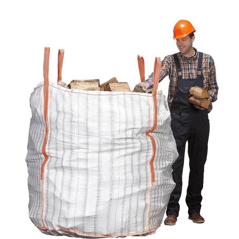 Big bag ventilé 1m³ pour bois - toile panneaux de ventilation 90x90x110cm - charge jusqu'à 1500kg_0