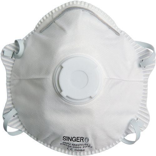 BOÎTE DE 10 MASQUES FFP2D AVEC DOUBLE ÉLASTIQUE DE FIXATION - SINGER SAFETY