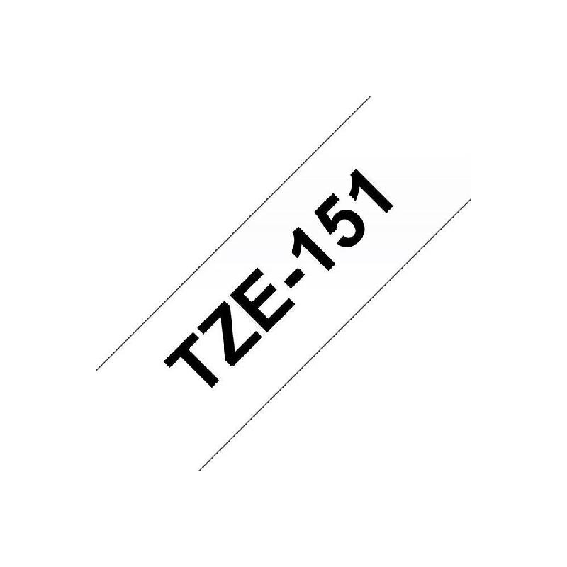BROTHER TZE-151 - ADHESIF STANDARD - NOIR SUR TRANSPARENT - ROULEAU (2,4 CM X 8 M) 1 CASSETTE(S) RUBAN LAMINE - POUR BROTHER PT-D600; P-TOUCH PT-750, D800, E550, E800, P750, P900, P950; P-TOUCH EDGE PT-P750