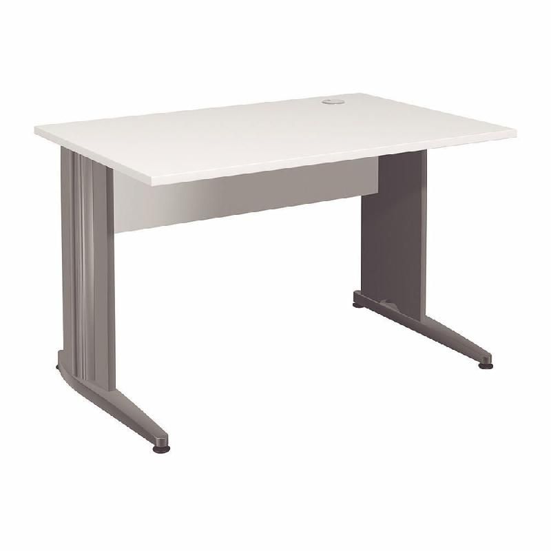 BUREAU DROIT ACTIVITY - L. 120 X P. 80 CM - PLATEAU BLANC - PIEDS L 'ANTHRACITE'