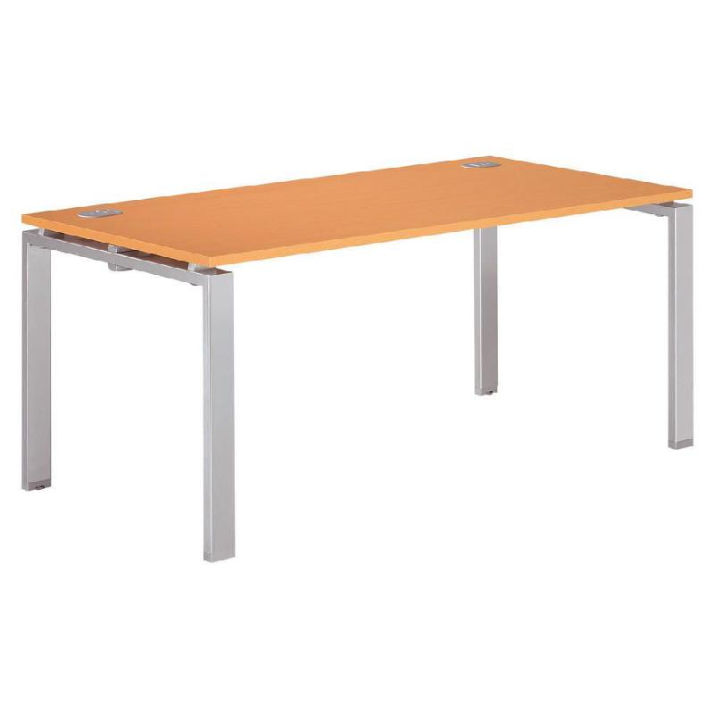 BUREAU DROIT E-LINK - L. 160 X P. 80 CM - PLATEAU CEDRE - 4 PIEDS ALUMINIUM