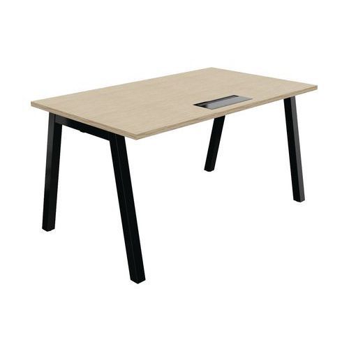 BUREAU PARTAGE 140 X 80 CM AVEC TOP ACCESS CHÊNE / NOIR - BURONOMIC