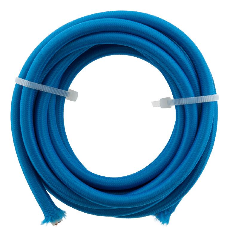 Câble textile 3G1 Bleu 3m - Section 3G1mm² - Puissance max 3680W-230V - Certifié CE_0