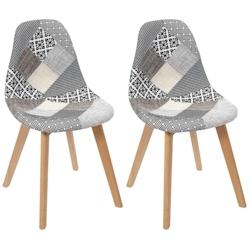 Chaise scandinave Patchwork (Lot de 2) Blanc The Home Deco Factory - blanc 3664944321033_0