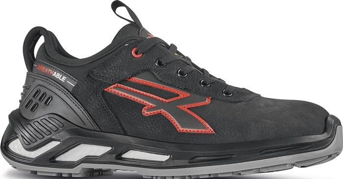 Chaussure de sécurité TUCKER pointure 40 noire/rouge S3 CI SRC ESD EN ISO 20345 cuir moulu U.POWER_0