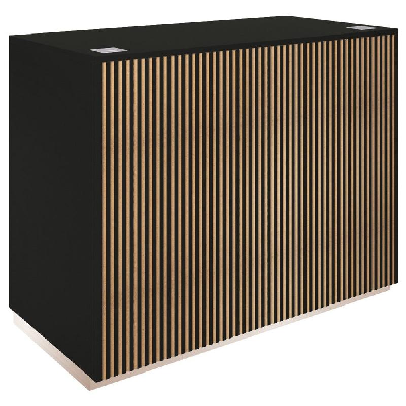 Comptoir Vertigo T01 avec tiroir MDF naturel et noir 120x60x93cm_0