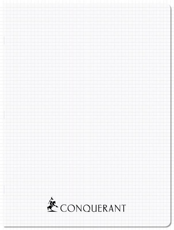 CONQUERANT Lot de 5 Cahier Classique PP piqué 24x32, 192p./96 feuilles 70g/m², quadrillé 5x5, incolore - 3020120282251_0