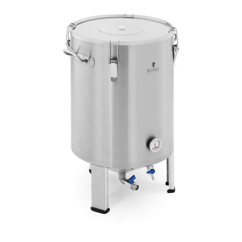 CUVE DE FERMENTATION FERMENTEUR BIÈRE INOX CONIQUE (60 LITRES, PLAGE DE TEMPÉRATURE : 0-40 °C, THERMOMÈTRE : °C / °F, DOUBLE SYSTÈME DE D\'ÉVACUATION) 14_0004607_0