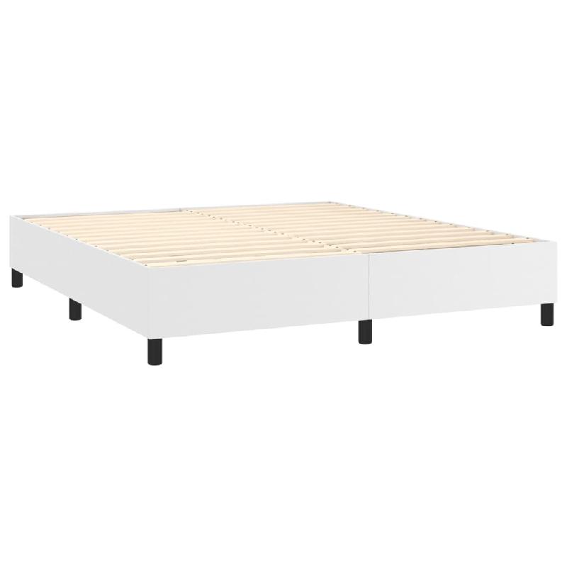 Décoshop26 - Sommier à lattes sur pieds cadre de lit 160x200 cm synthétique blanc TDL0207361 - blanc 3001188788008_0