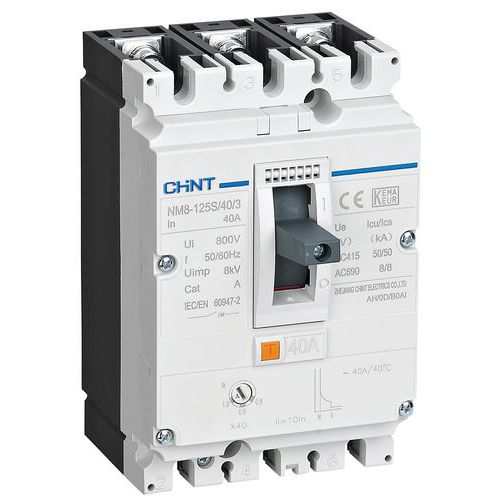 DISJONCTEUR RELAIS THERMOMAGNÉTIQUE 3P 125A/40A S 50KA - CHINT