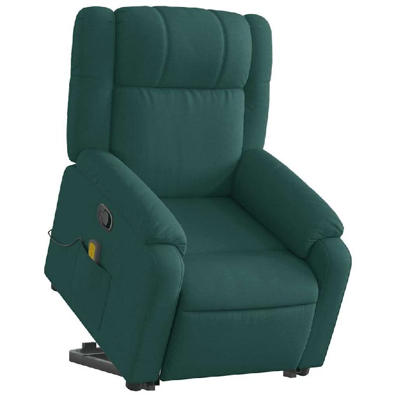 Fauteuil inclinable de massage Vert foncé Tissu Modèle Uermelora - 8721012177086_0