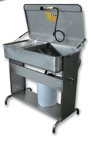 Fontaine pneumatique avec solvant TOP CLEANER 1020 - inox 304 - bac 95L - fabriquée en Italie_0