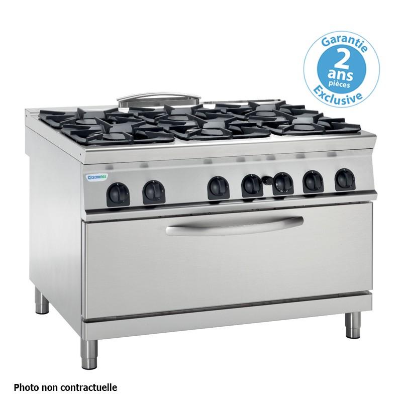 Fourneau professionnel dessus gaz sur four gaz statique extra large 6 feux grill (3 kw) gamme 700 modules 400 - PFXG12GGE7_0