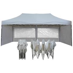 FRANCE BARNUMS Tente pliante 3x6m pack fenêtres - 4 murs - acier 31mm/polyester 320g - blanc - FRANCE-BARNUMS - blanc acier 140F_0