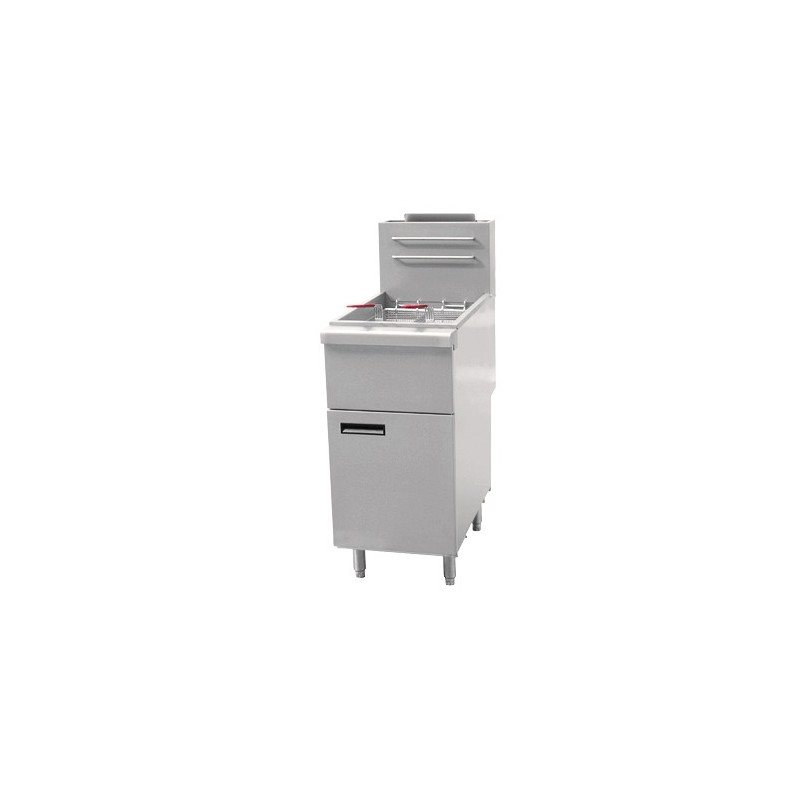 Friteuse à gaz 16 litres - 27 kW - Référence GFK481-16 - 2 bacs en acier inoxydable_0