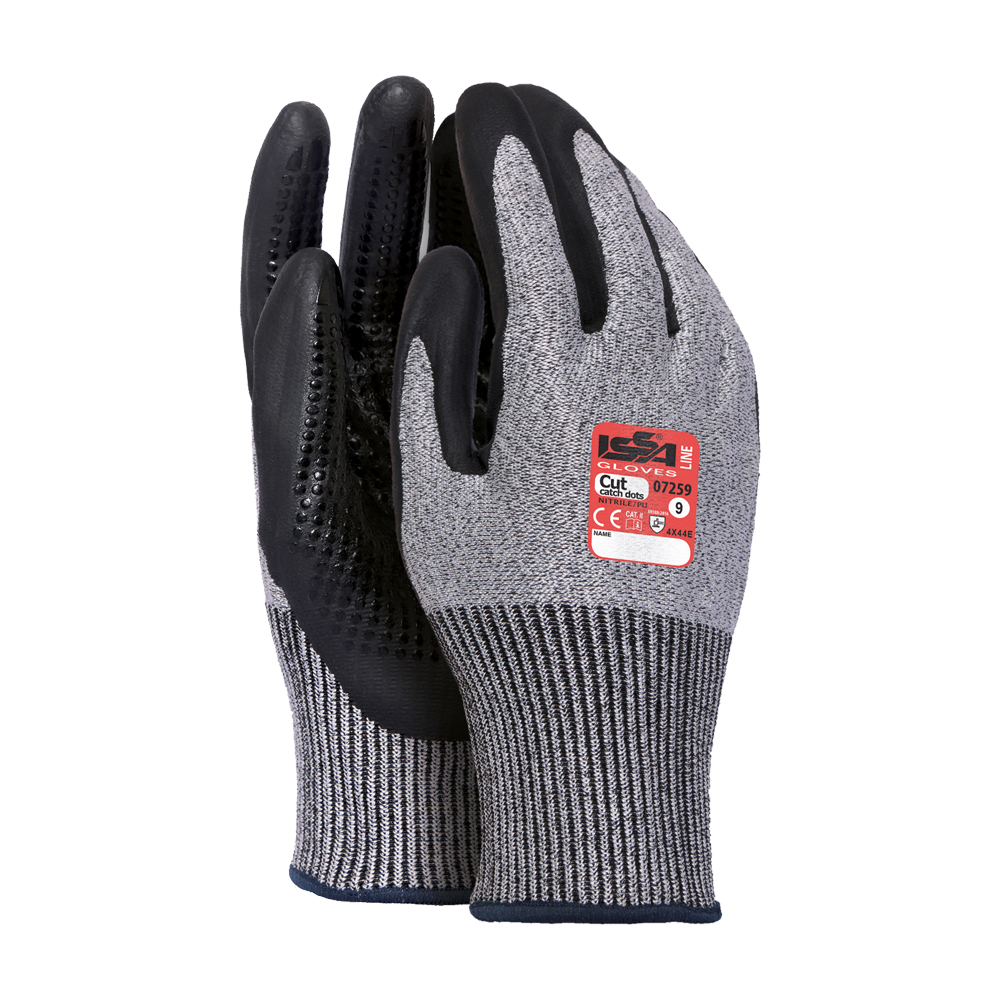 Gants anti-coupures en PEHD CUT CATCH DOTS - Jersey enduit Nitrile (4.X.4.4.E) - PMPAC02-T07 - Industrial Starter_0