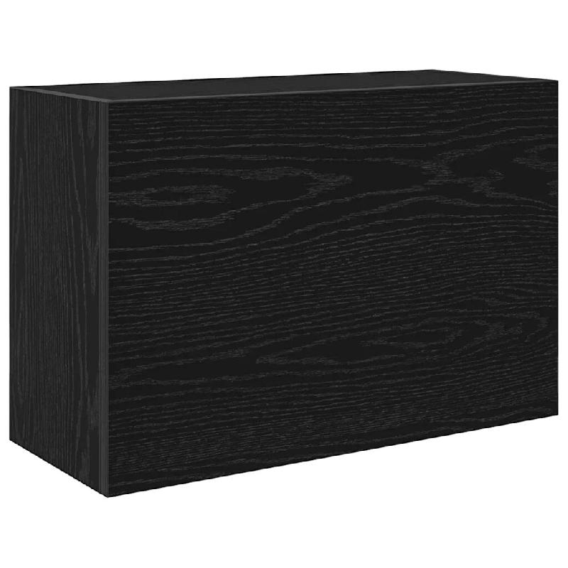 Helloshop26 - Armoire murale de bain noire design pratique 60 x 25 x 40 cm multifonctionnelle ambiance minimaliste en bois noir 02_0051261 - noir Bois_0