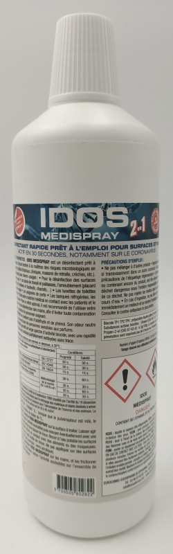 Idos medispray lotion hydroalcoolique bactericide levuricide mycrobactericide flacon de 1l_0