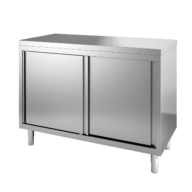 ITALCONCEPT Meuble Bas Inox 150x600mm 304 Central, P. Coulissantes - 3616350002716_0