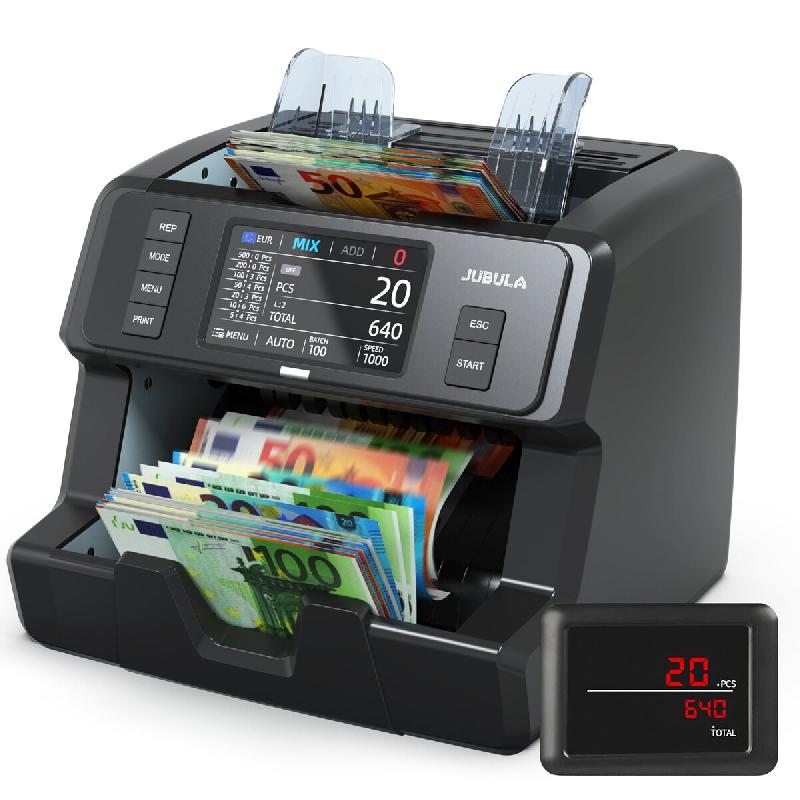 Jubula MV-400 compteuse de billets 1CIS avec écran tactile, comptage mixte, détection des faux billets, testée BCE, 10 devises - noir MV-400_0