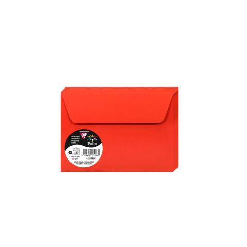 LOT DE 2 - PAQUET DE 20 ENVELOPPES POLLEN 114X162MM 120G/M2 - ROUGE CORAIL